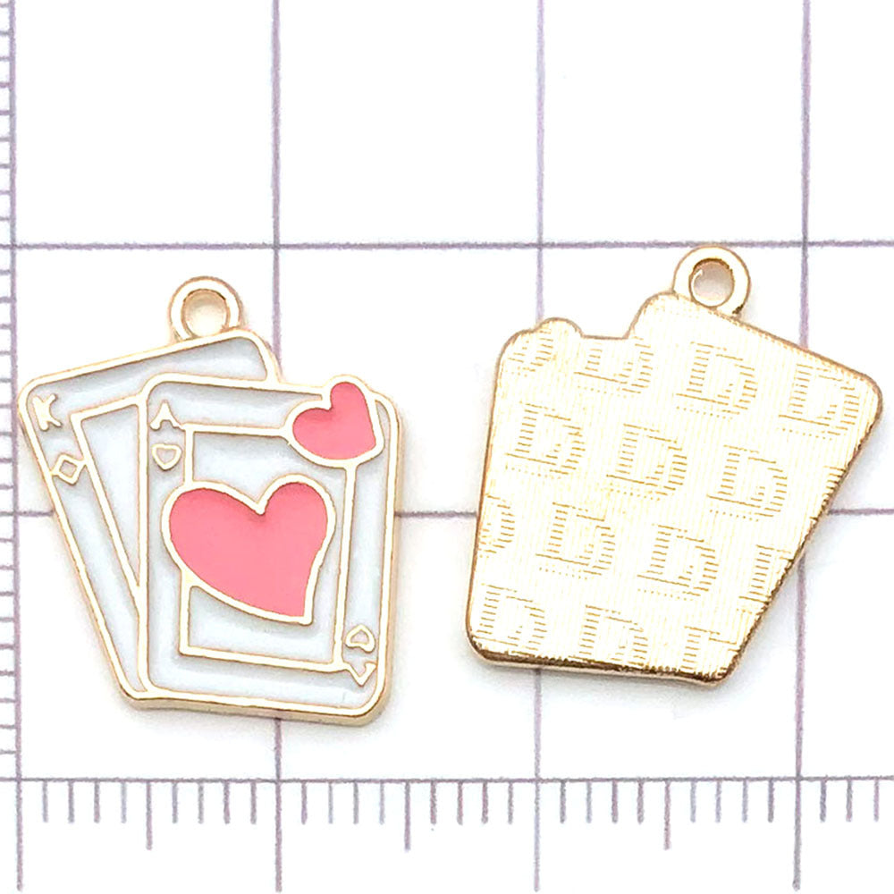 NO.20-3 Pink gold plated enamel charm