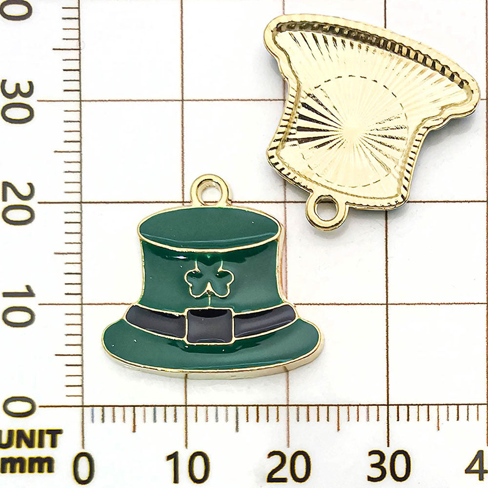 NO.15-2 Green gold plated enamel charm metal, alloy