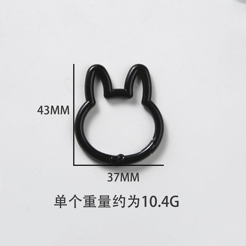 A large rabbit spring buckle, open ring, colorful spring ring