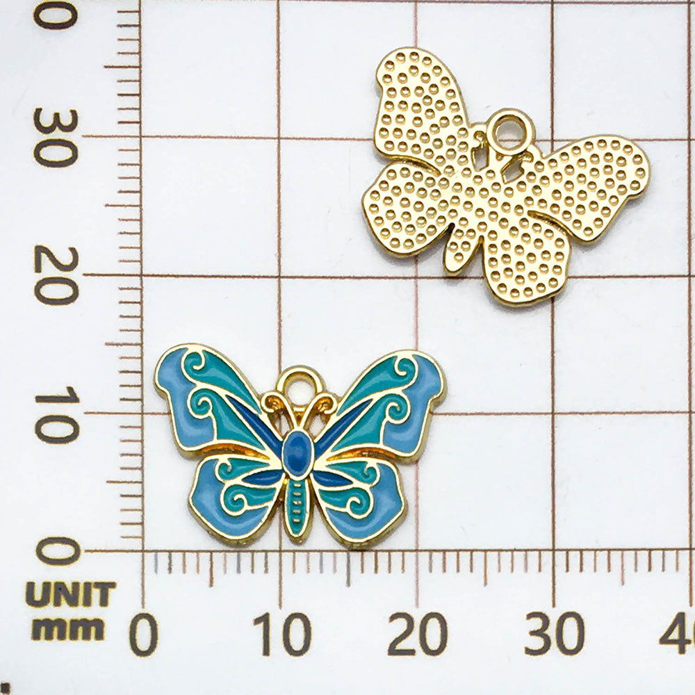 NO.5 Two-tone butterfly pendant charm