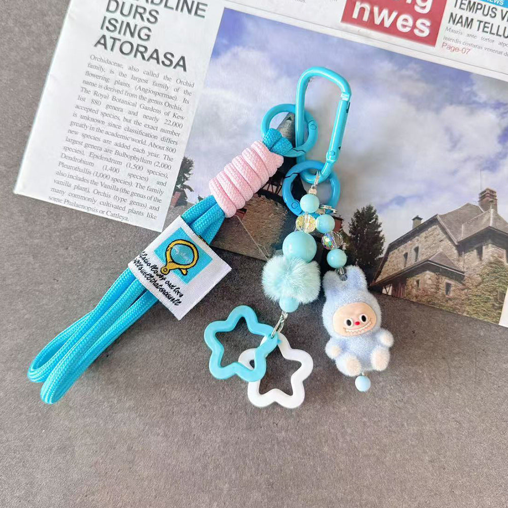 B1 new flocking doll cartoon mobile phone chain/plush mobile phone pendant