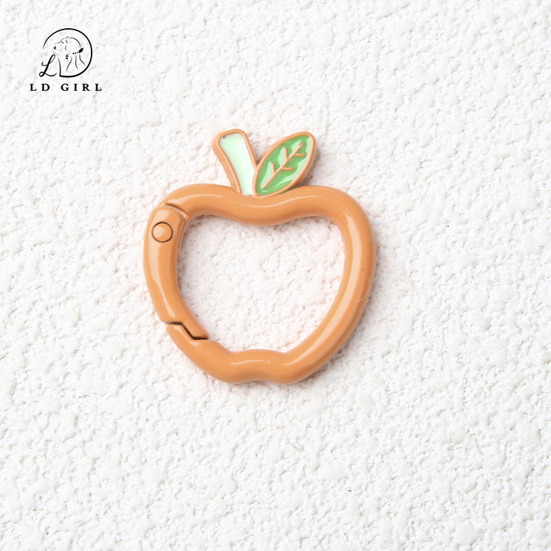 A Apple spring ring, round open ring, keychain