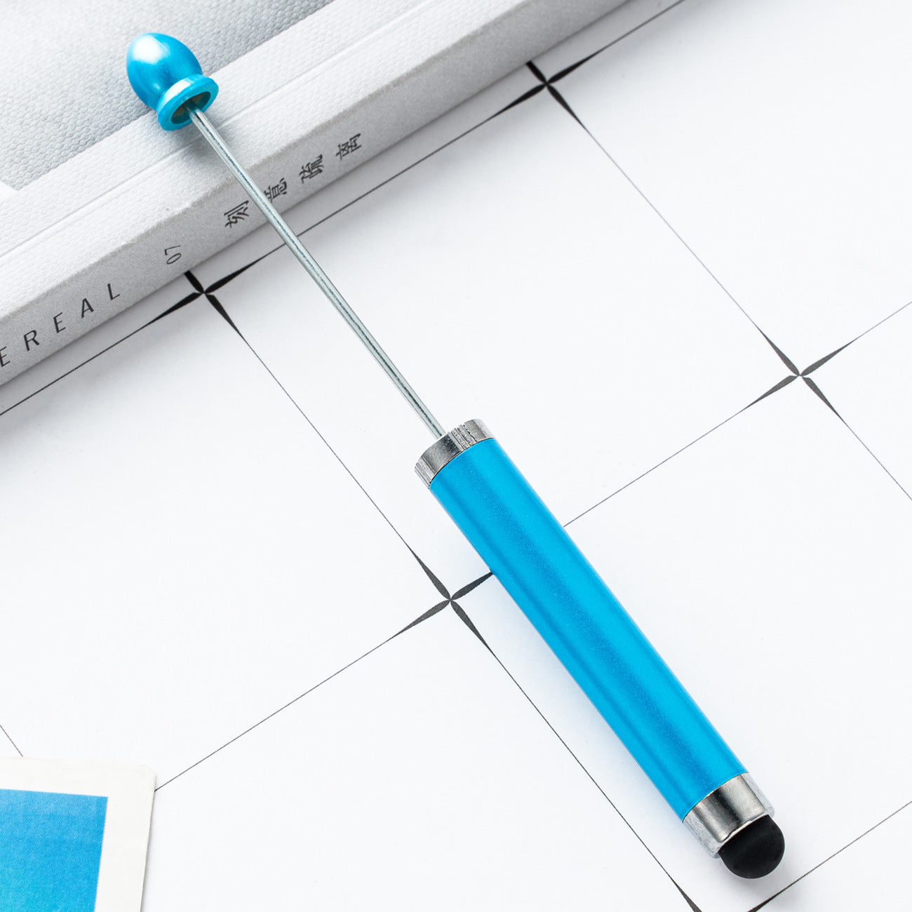 Spot DIY touch screen beaded pen 3-in-1 beaded ballpoint pen creative multi-functional advertising gift pen plastic pen