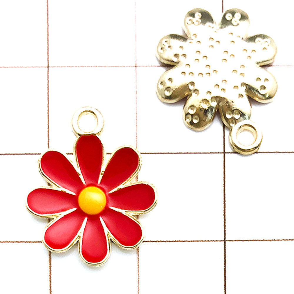 NO.9 Mixed 20 red gold plated enamel charm metal, alloy