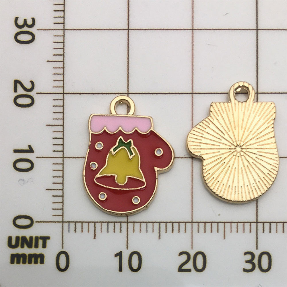 50 assorted gold plated enamel christmas charm