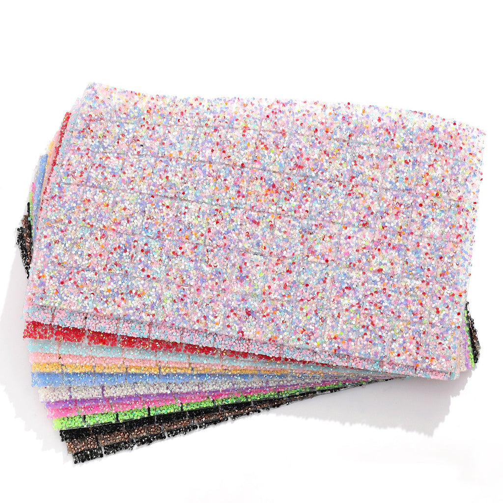 14-Color Flat Bottom Round Diamond Square Diamond, [Whole sheet 24*40cm, small squares 3*4cm]