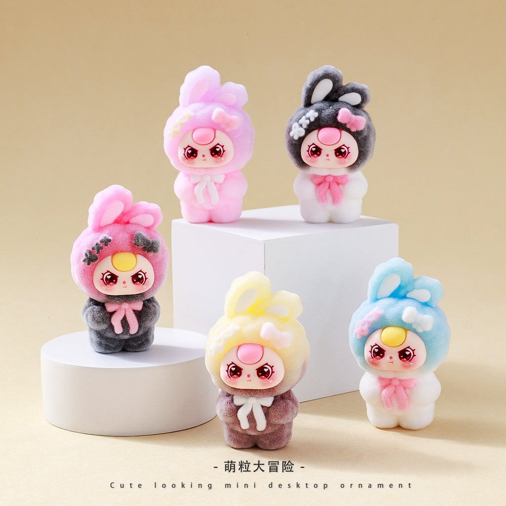 Cute flocking gradual change of standing posture, baby three-year-old cute doll, small gifts, desktop ornaments
