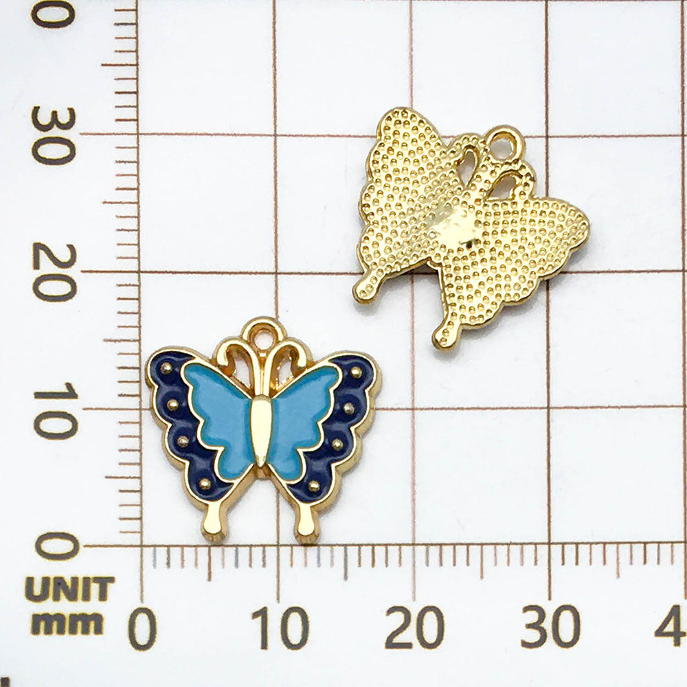 NO.5 Two-tone butterfly pendant charm