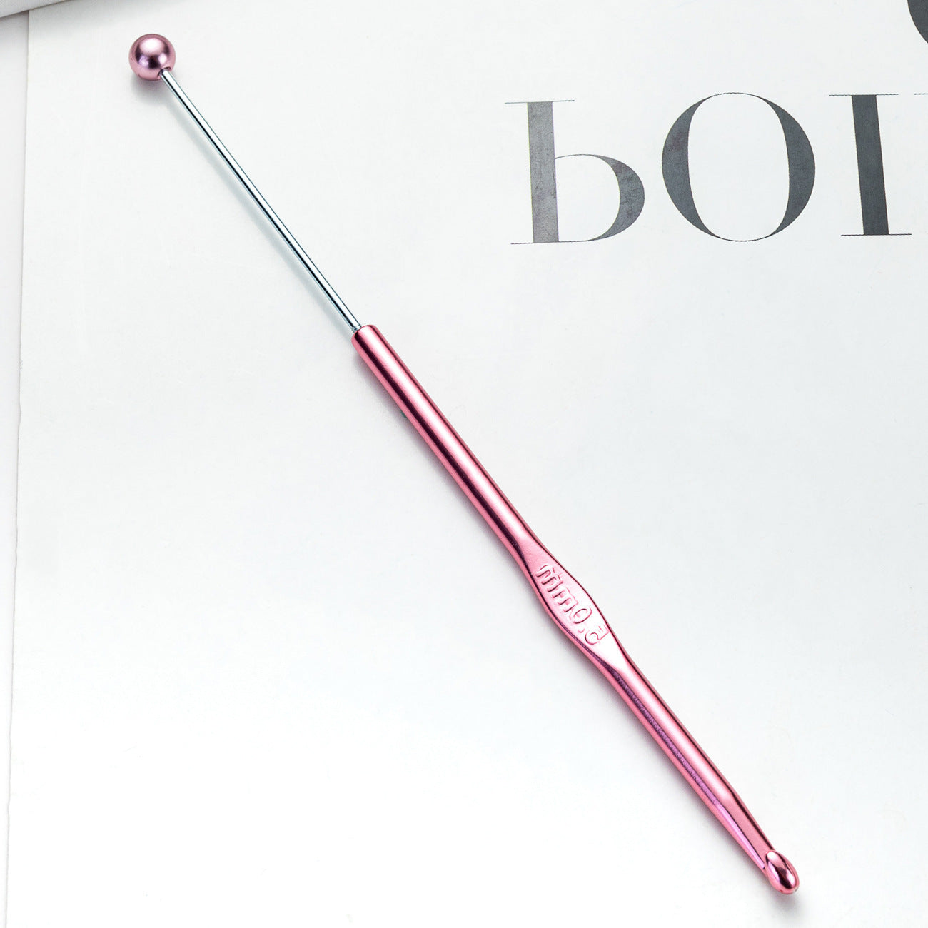 DIY beaded crochet needle, metal color aluminum crochet, sweater wool needle DIY hand-woven tool crochet