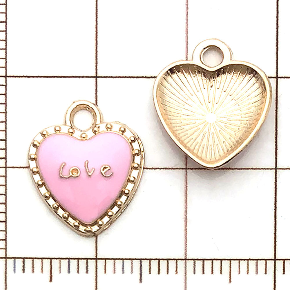 NO.20-3 Pink gold plated enamel charm