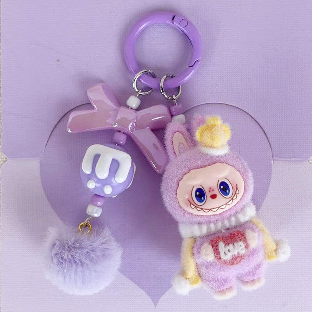 Flocking Rabbit King Crown, Rab DIY Keychain Pendant