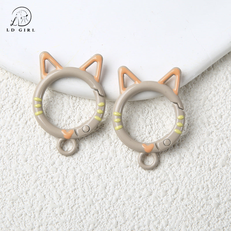 A cat special-shaped spring buckle, DIY handmade jewelry accessories