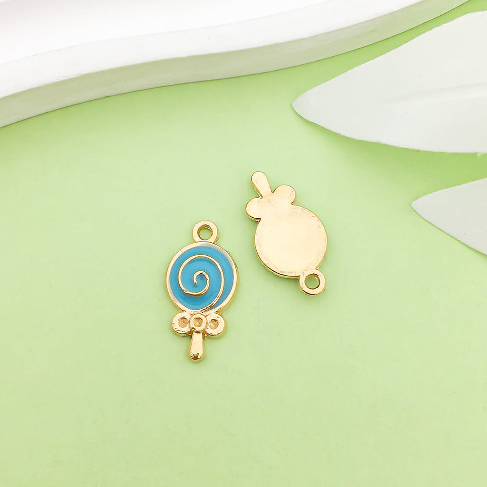 NO.22-3 lake blue mixed 31 assorted gold plated enamel charm