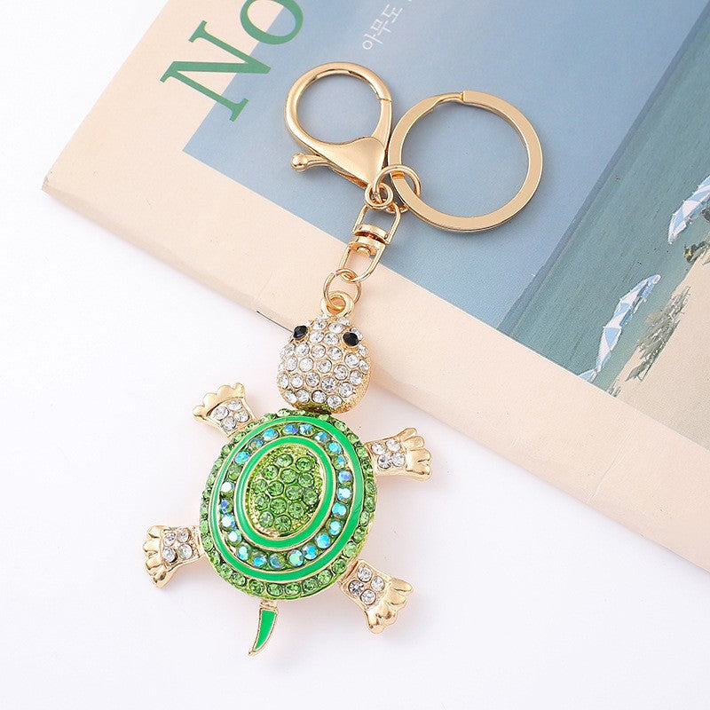 9-Type Colorful Ocean Animal Diamond Wallet Pendant Key Ring