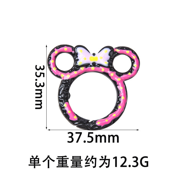 A bow Mickey spring buckle, split ring