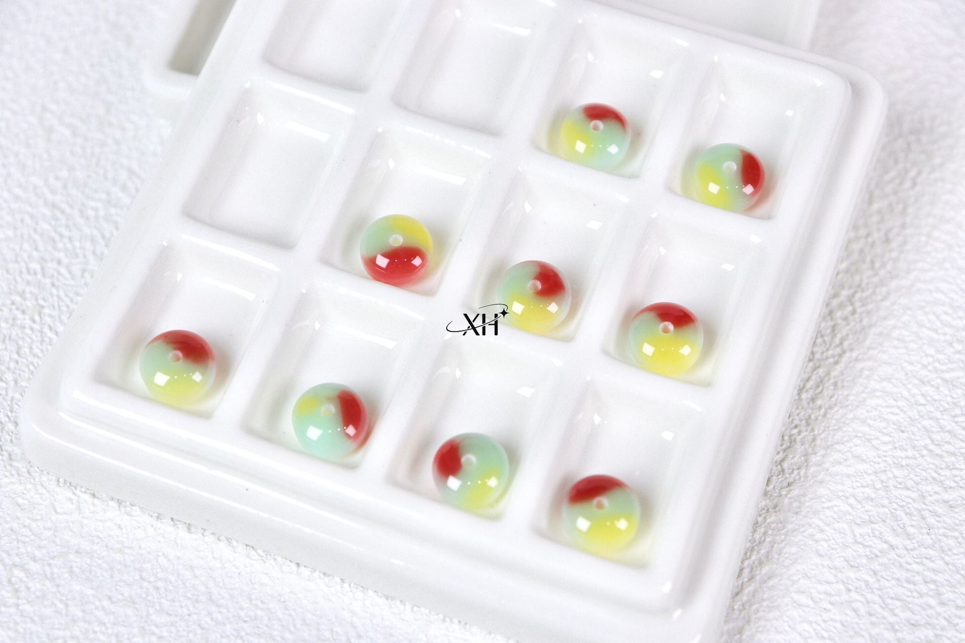 NO.9 Three in one Colors Resin Beads C 三分春算盘珠