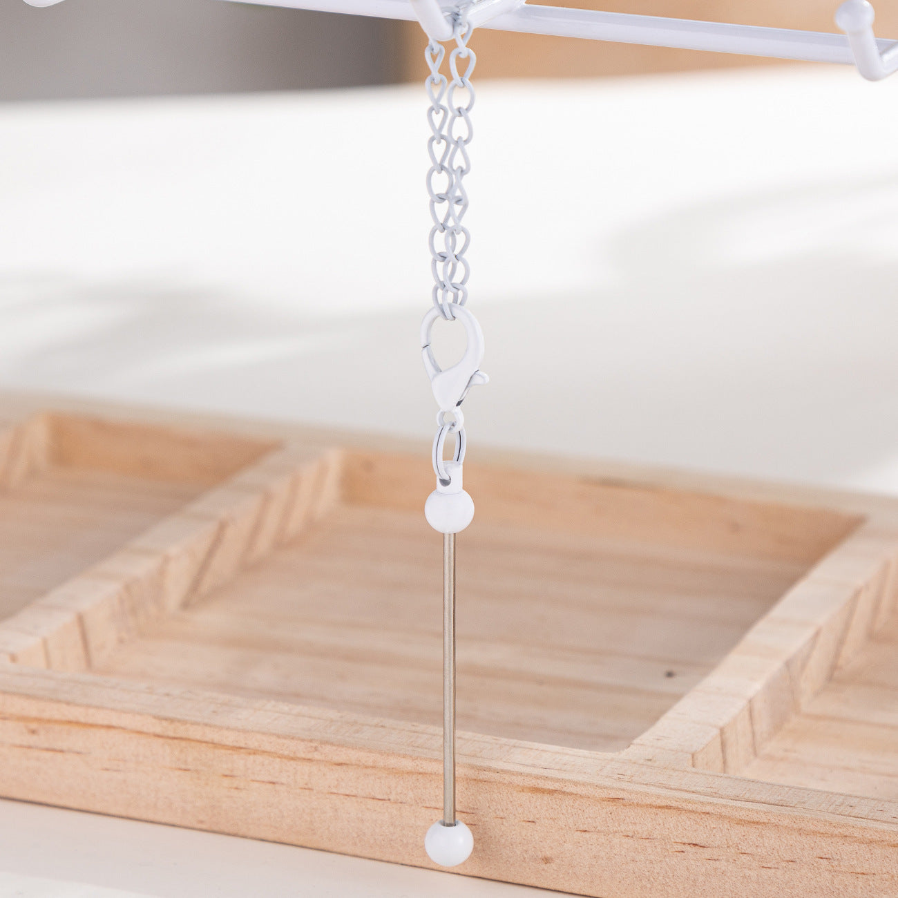 17-Color DIY Mini Beaded Keychain 8cm