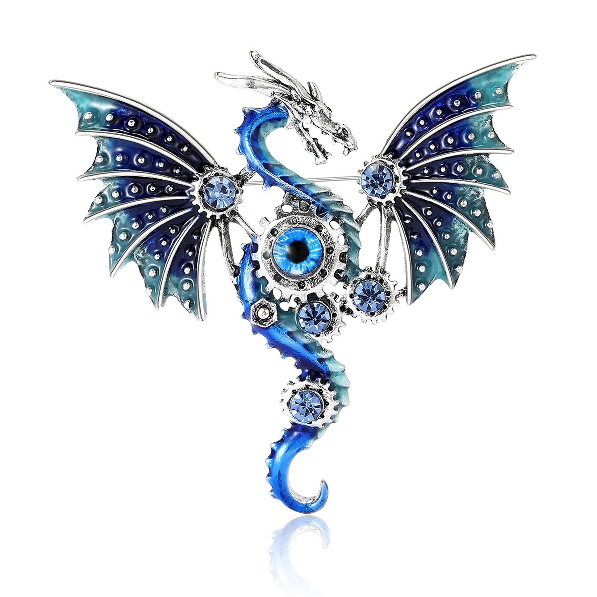 4-Color new electroplated dragon brooch