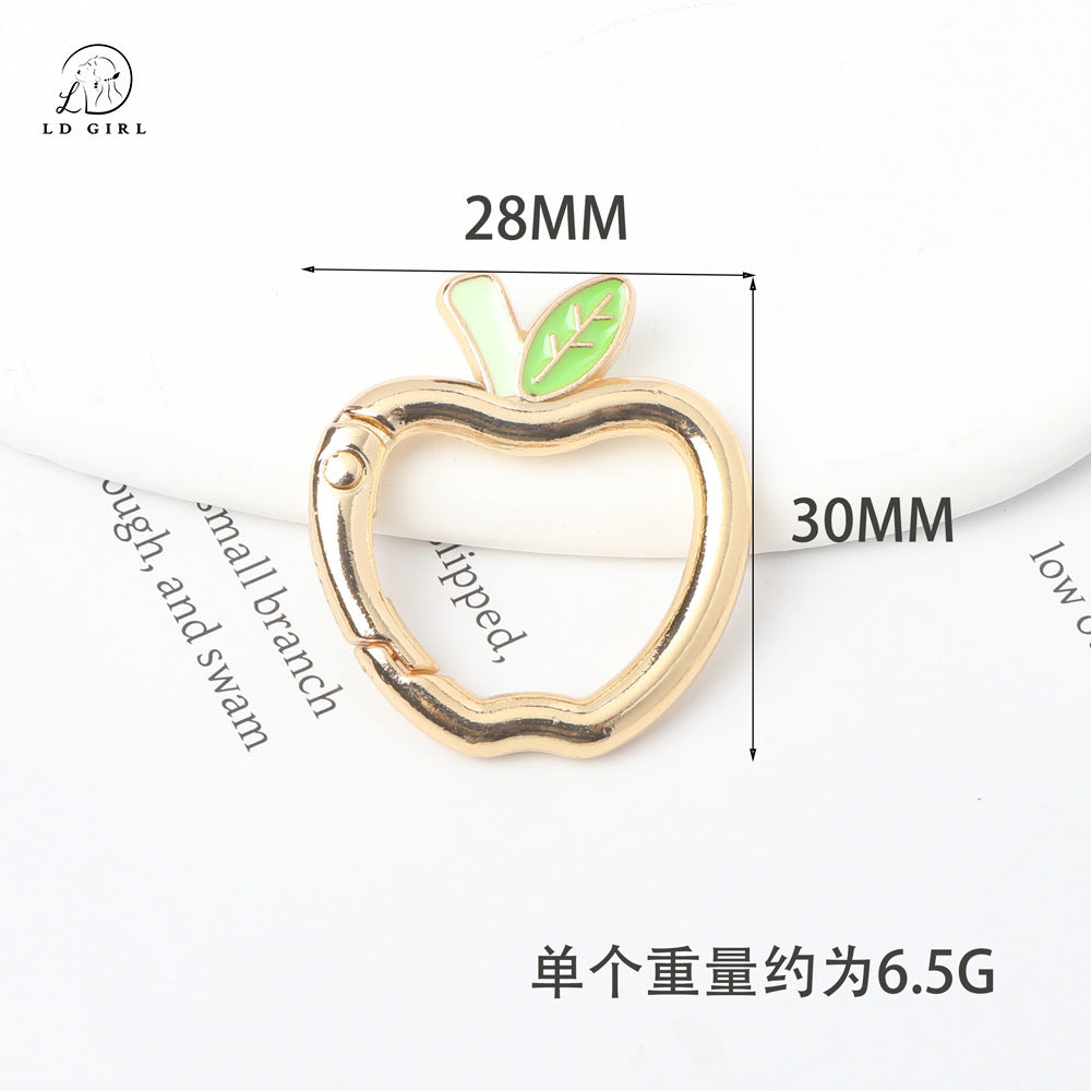 A Golden Cat, Apple, Heart, Spring Buckle, DIY Accessories