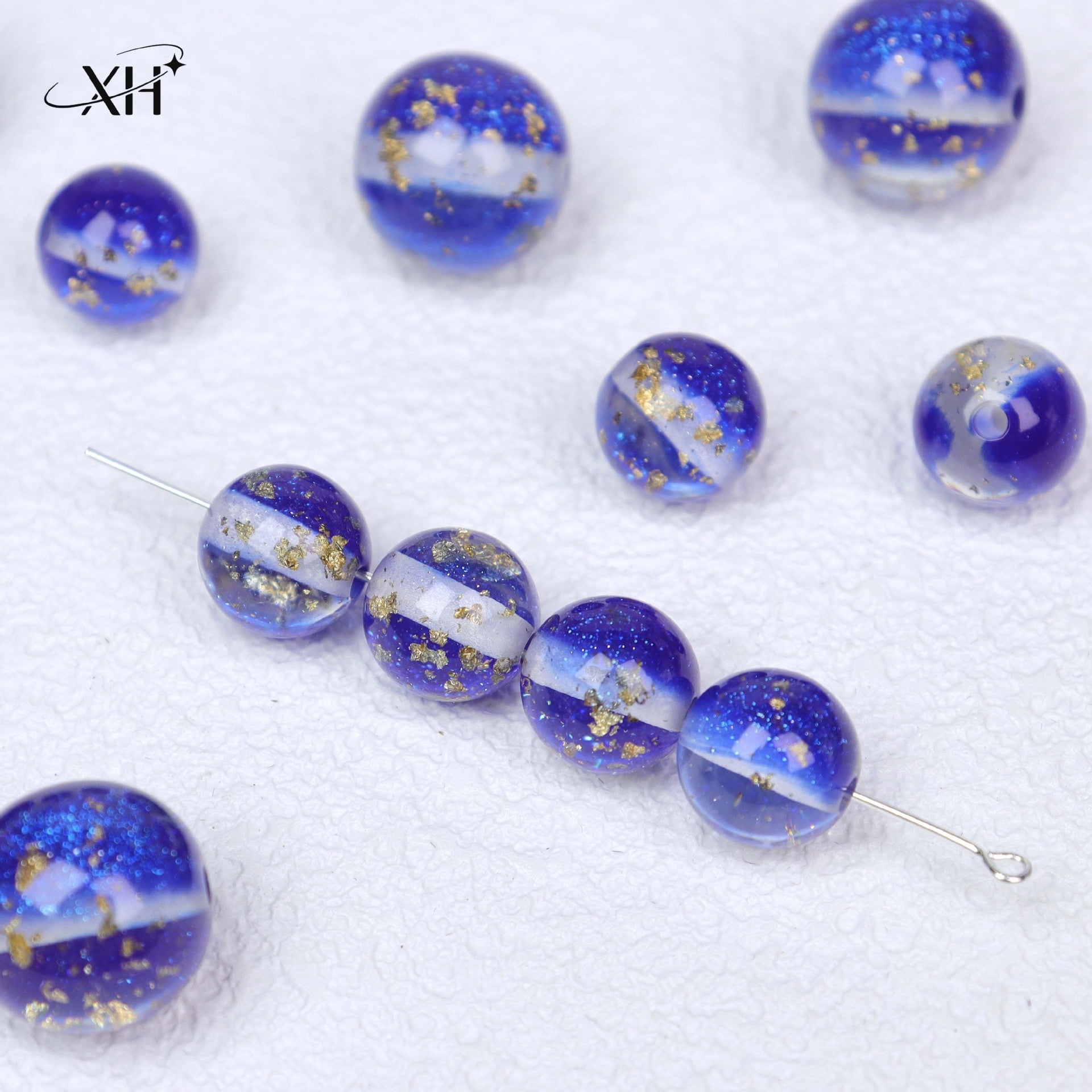 NO.22 Light Luxury Gold Flake Resin Beads 碧波流光
