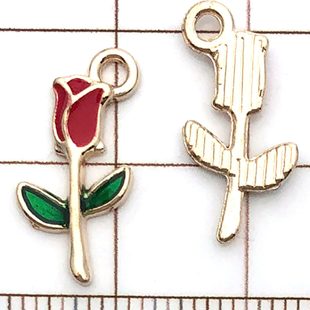 NO.9 Mixed 20 red gold plated enamel charm metal, alloy