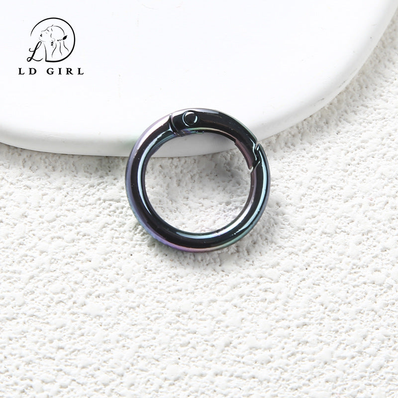 A Color electroplated spring buckle, paint zinc alloy, spring ring, round buckle, jewelry accessories, DIY handmade spring buckle