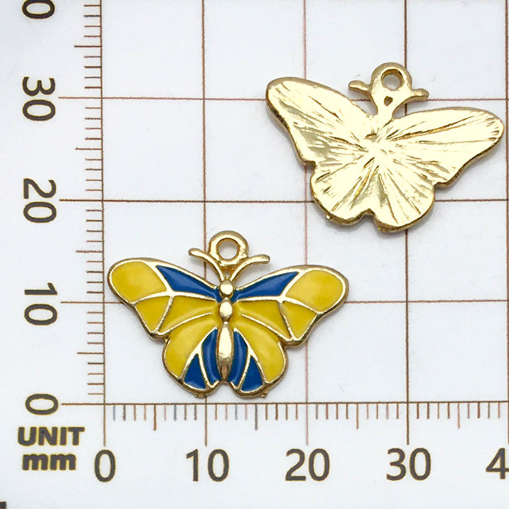 NO.5 Two-tone butterfly pendant charm