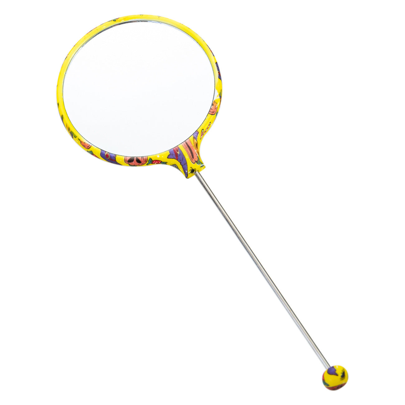 Multi-color hand-held round DIY small mirror, portable high definition mirror hand-held mirror, Christmas and Halloween pattern mirror 14.6 * 5.4CM