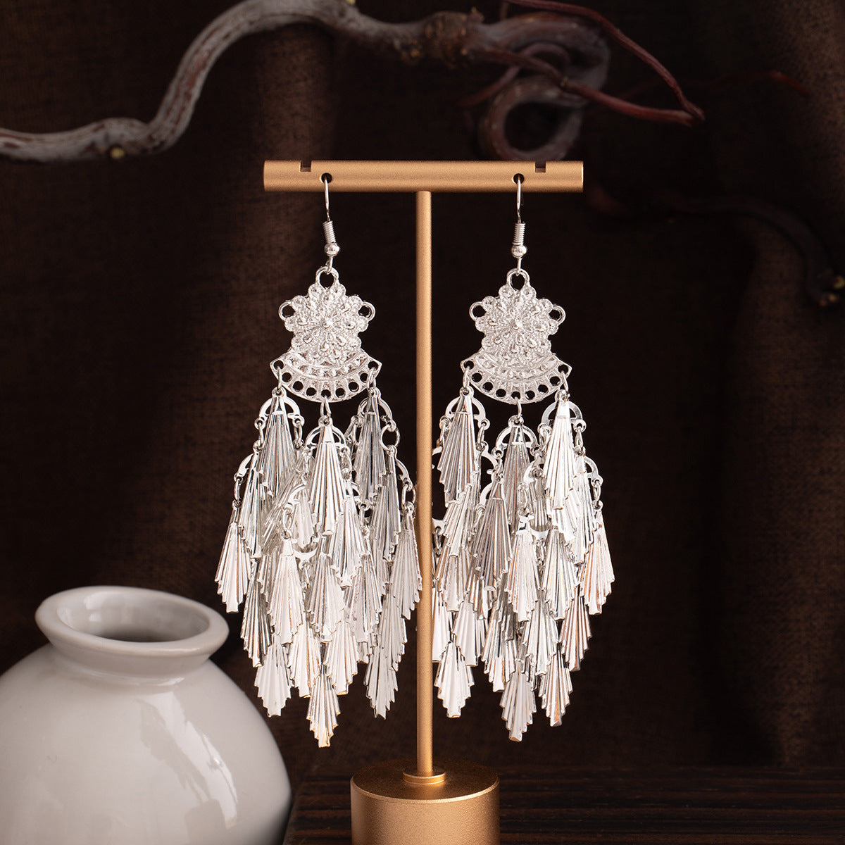 E6,Miao silver earrings