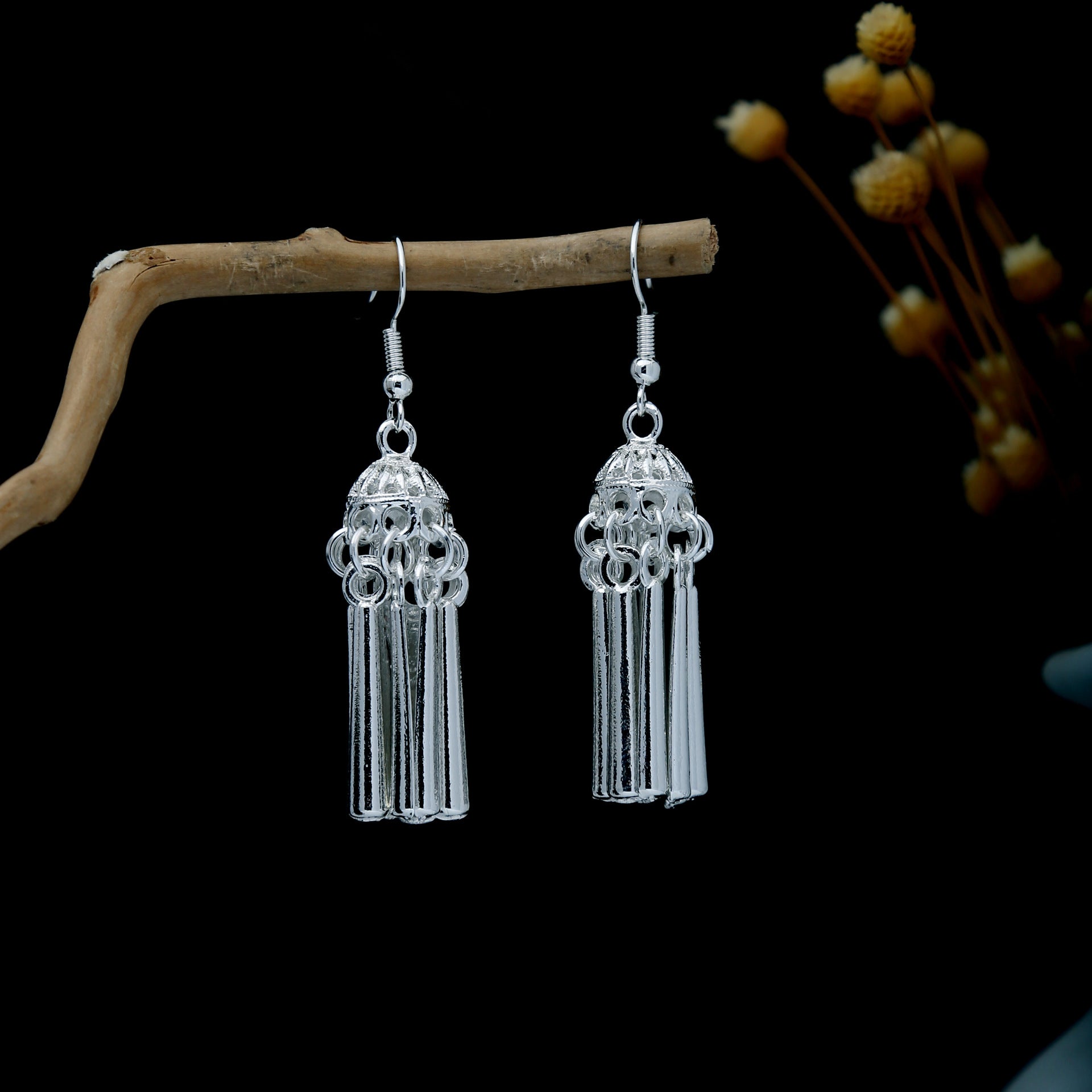 E6,Miao silver earrings