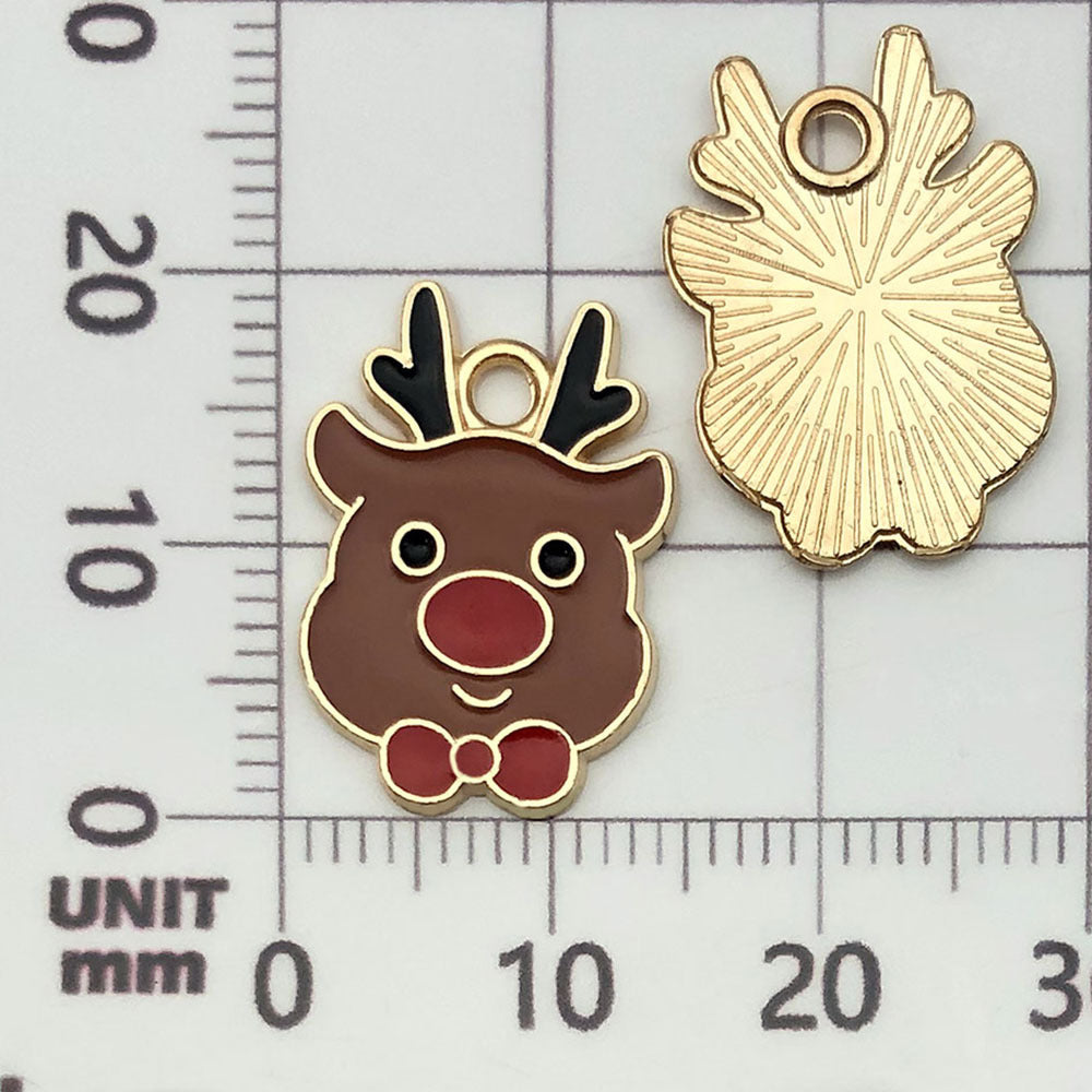 50 assorted gold plated enamel christmas charm