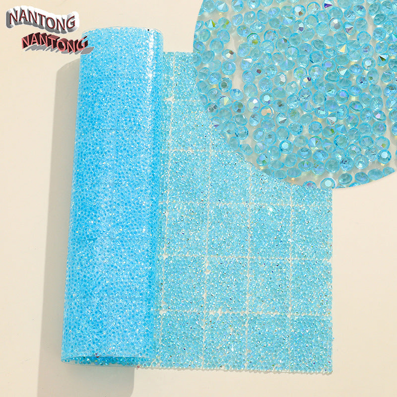 19-Type pointed bottom rhinestone with resin cylinder mixed double-sided rubber drill piece [whole piece 24 * 40cm small square 3 * 4cm]