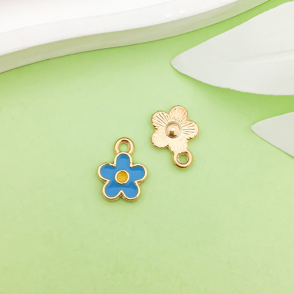 NO.22-3 lake blue mixed 31 assorted gold plated enamel charm