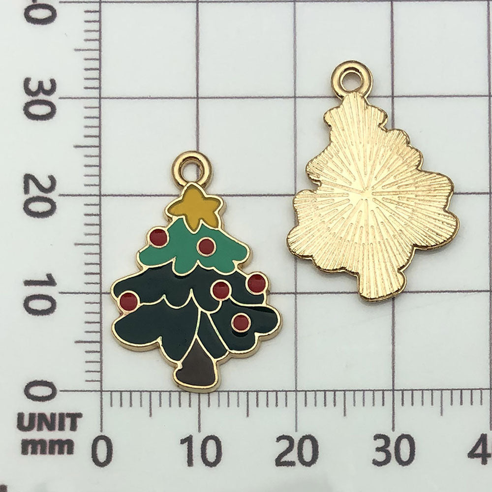50 assorted gold plated enamel christmas charm