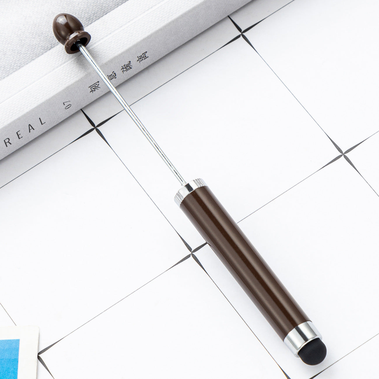 Spot DIY touch screen beaded pen 3-in-1 beaded ballpoint pen creative multi-functional advertising gift pen plastic pen