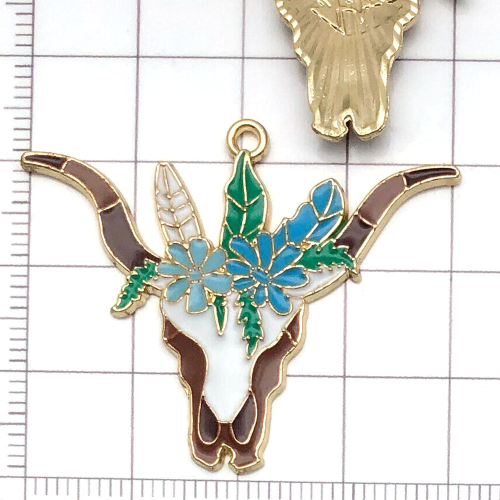 NO.14-2 Flower bull head  charm metal, alloy