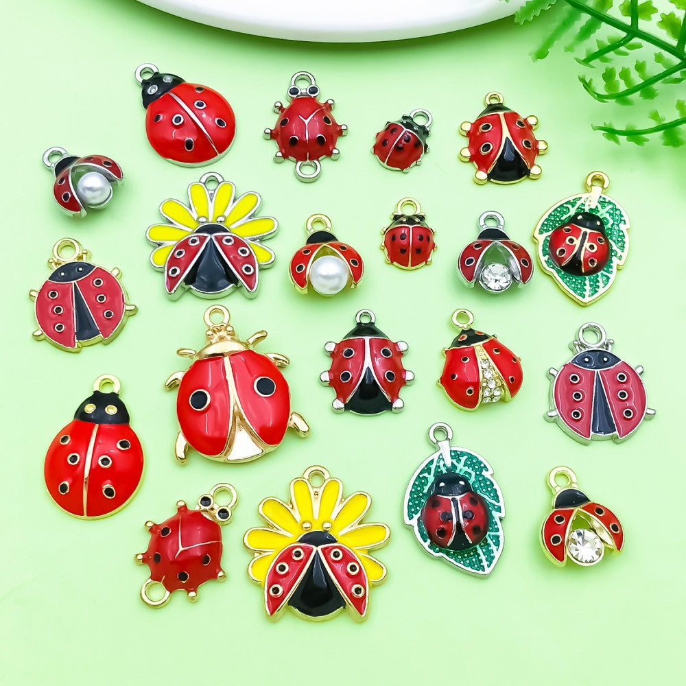NO.8 Mixed 20  ladybug metal, alloy