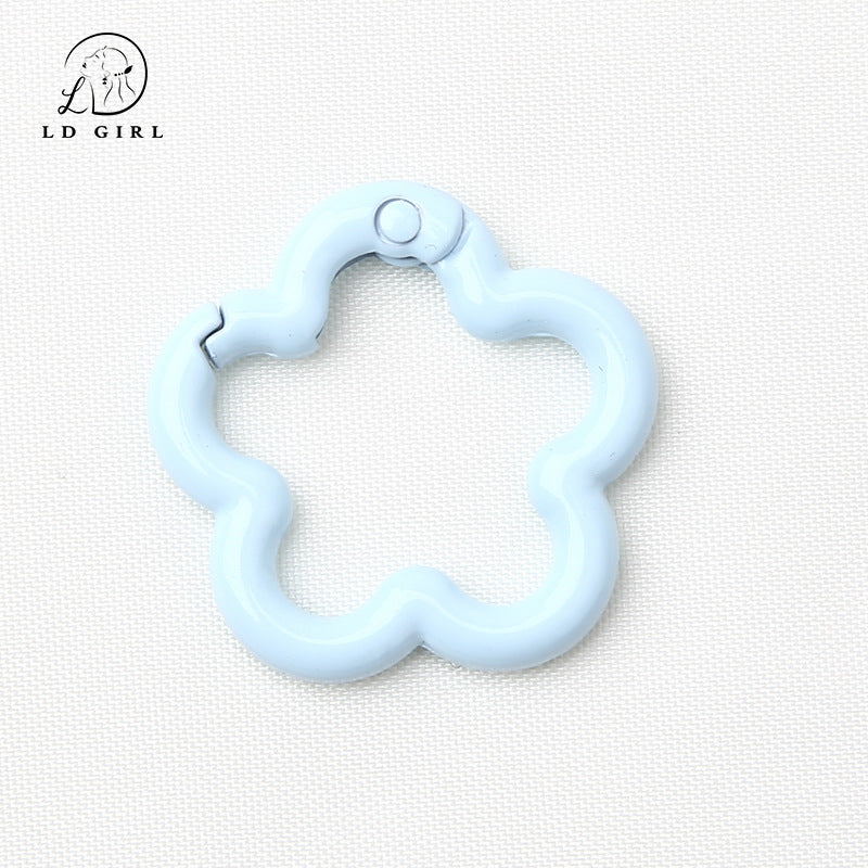 A large flower spring chain, DIY keychain