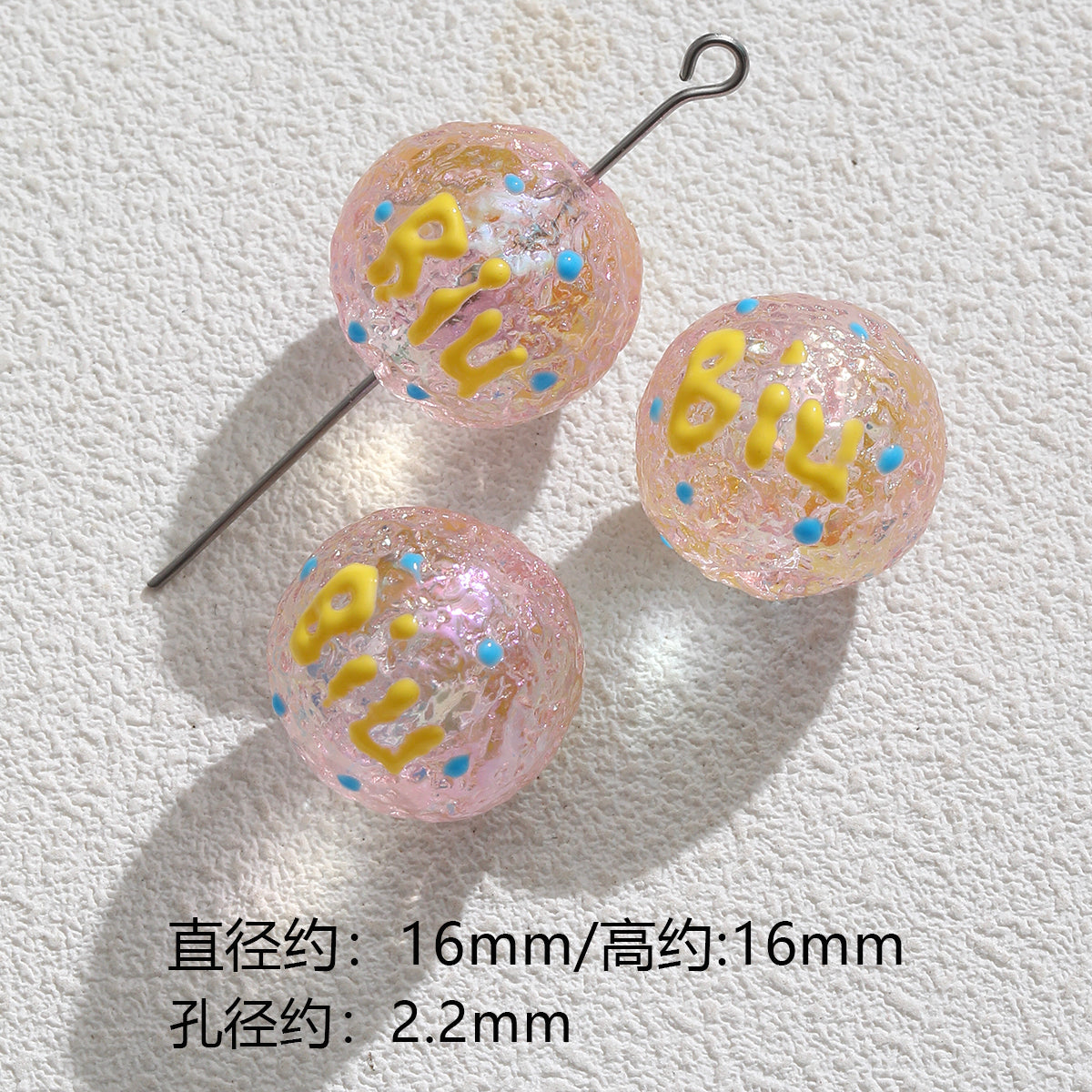 Pink special-shaped/heavy industry hand-painted beads/DIY accessories【桃之夭夭】