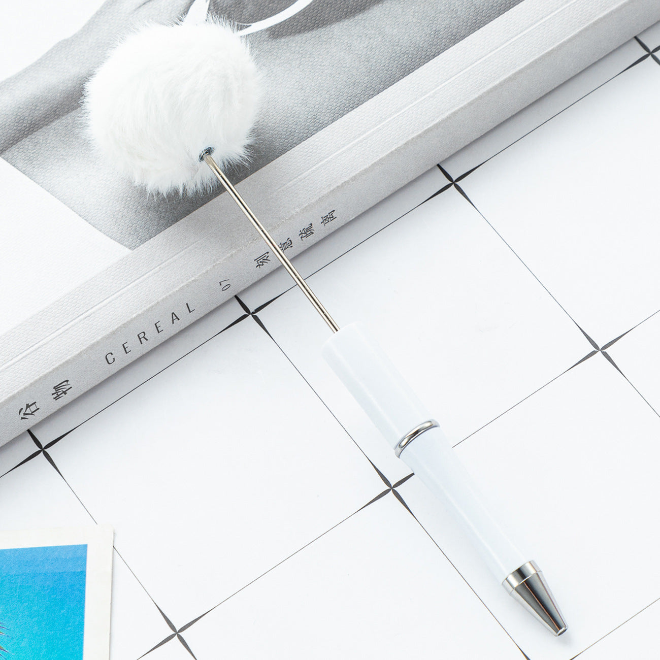 10 - color Plush beaded pen, creative DIY craft pen