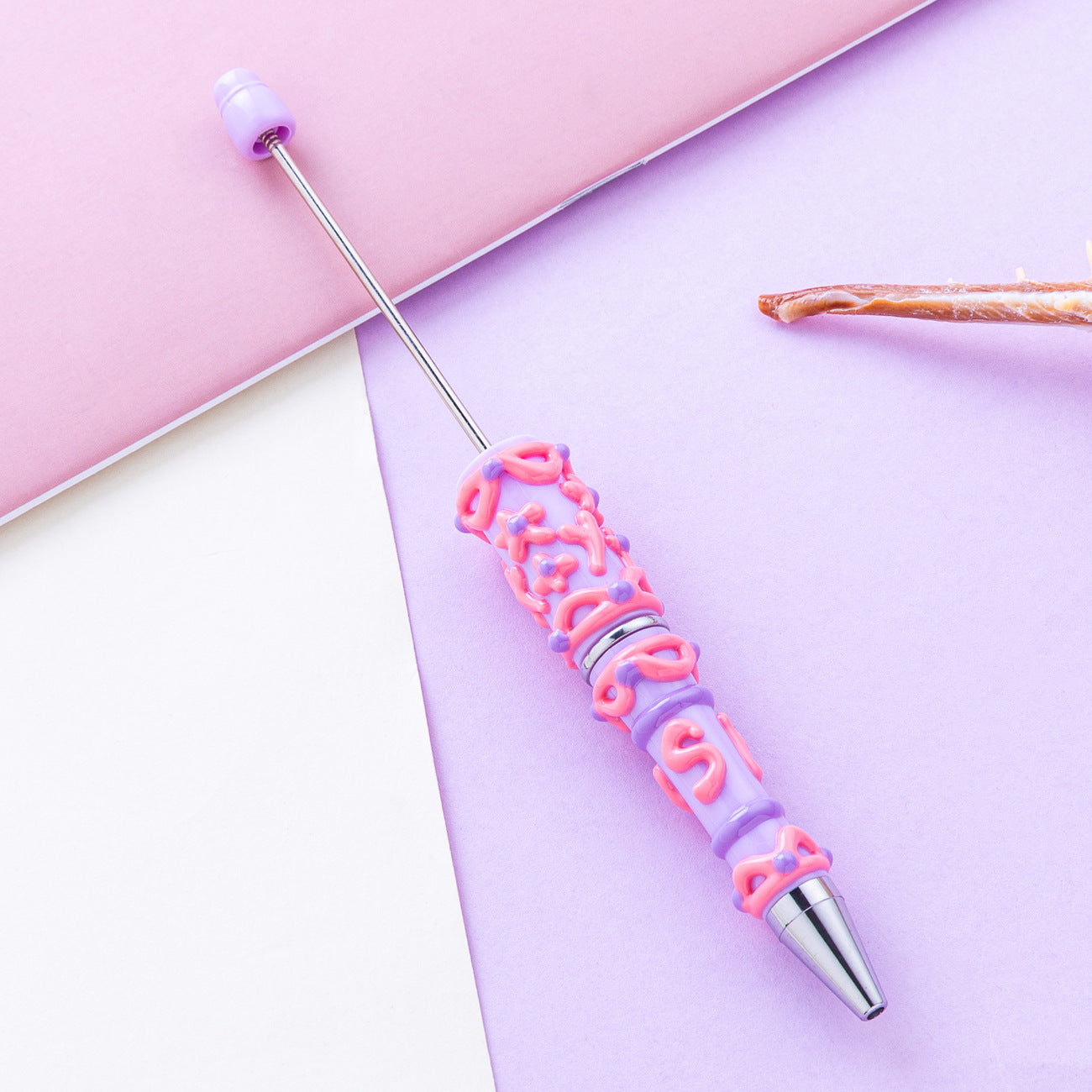 12-Color DIY cream glue hand-painted bead pen, creative handmade DIY, handmade oil painting ballpoint pen, cute girl heart plastic pen