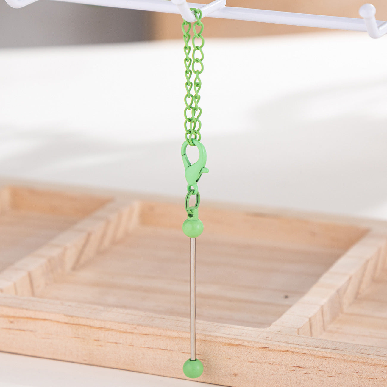 17-Color DIY Mini Beaded Keychain 8cm