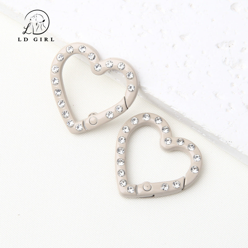 A25mm diamond set, love spring buckle, open ring, DIY jewelry accessories
