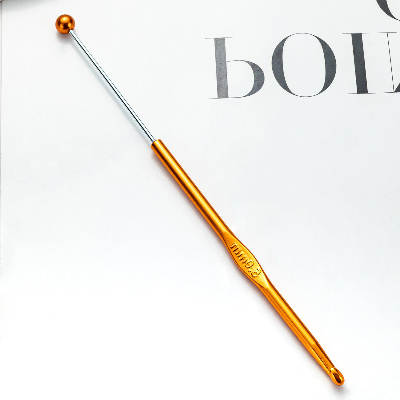 DIY beaded crochet needle, metal color aluminum crochet, sweater wool needle DIY hand-woven tool crochet