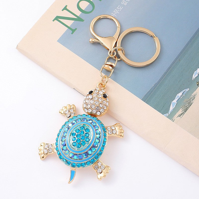 9-Type Colorful Ocean Animal Diamond Wallet Pendant Key Ring