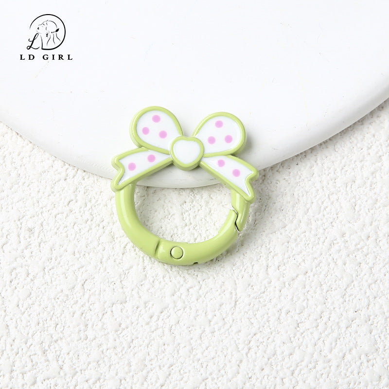 A bow open ring keychain DIY connecting ring