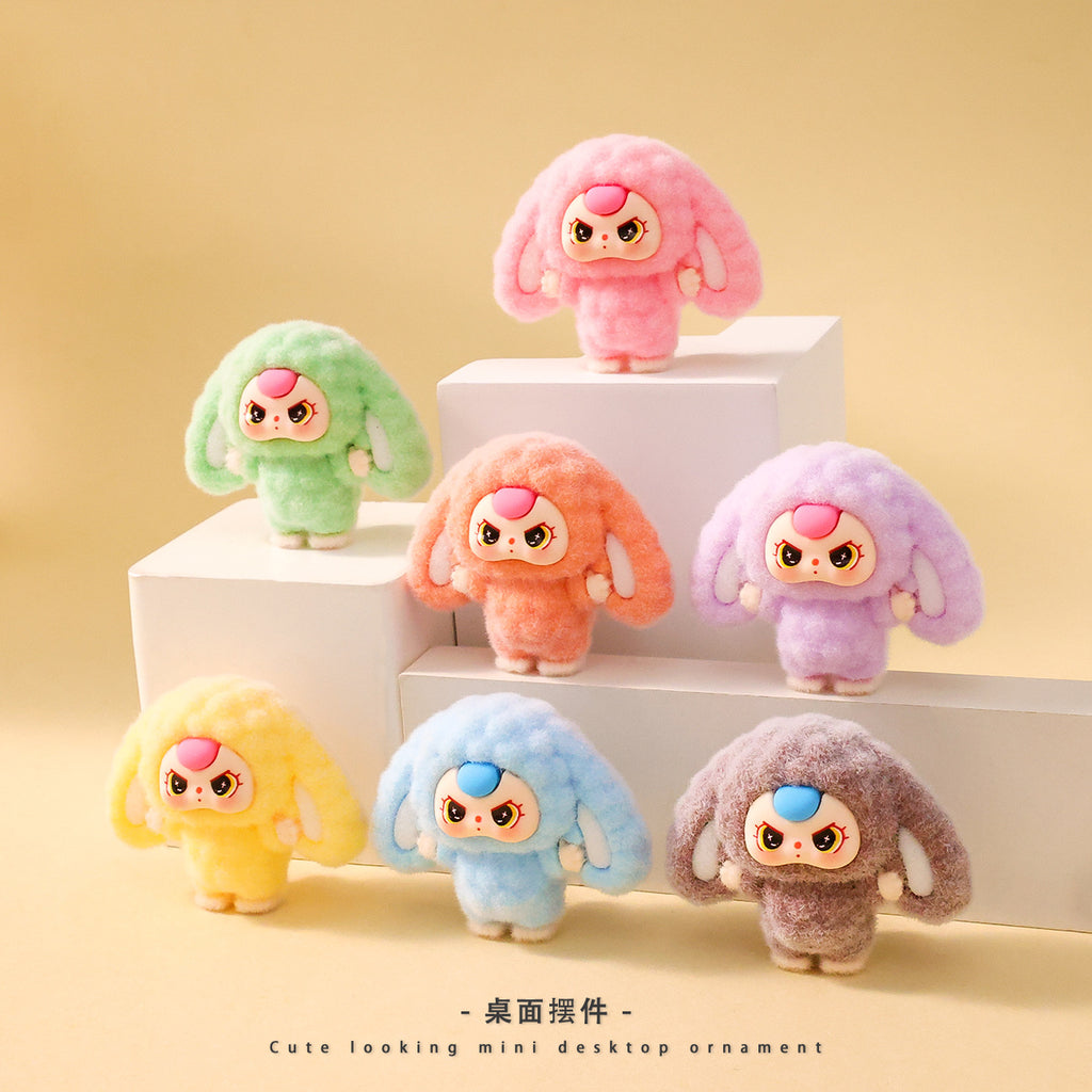 Cartoon babythree flocking, baby three-year-old cute doll, office desktop decoration small ornament