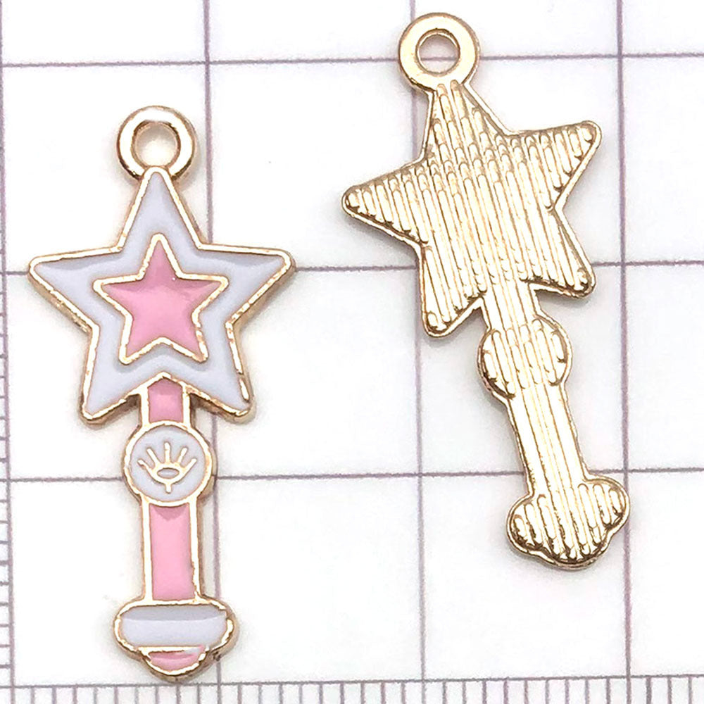 NO.20-3 Pink gold plated enamel charm