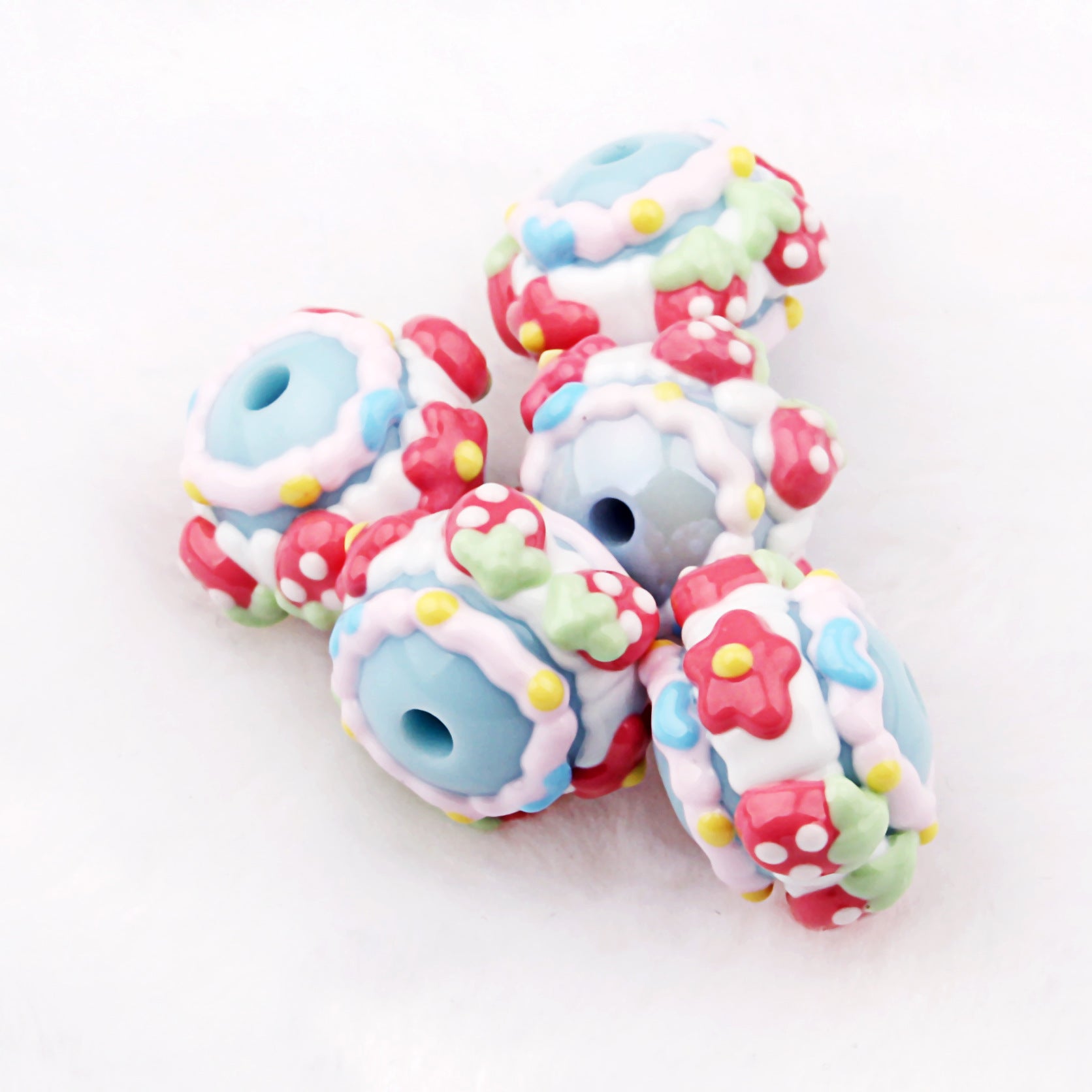 NO.13 Strawberry beads DIY handmade loose beads