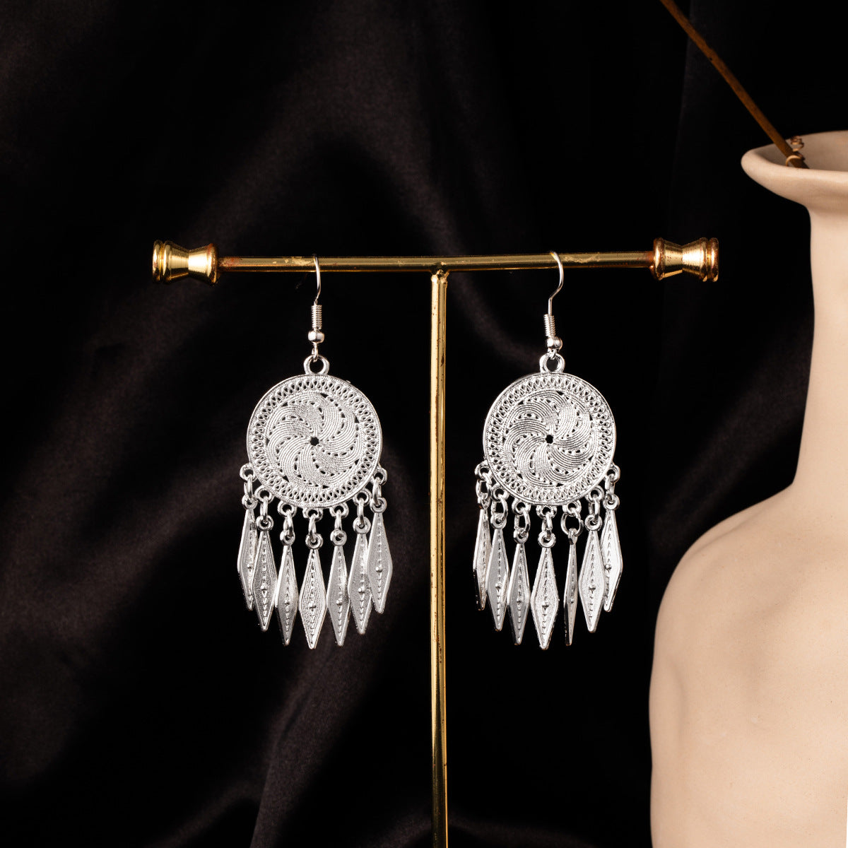 E6,Miao silver earrings